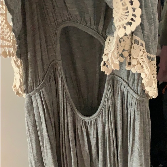 Light Gray Dress with Cream Design Accents - Picture 8 of 8